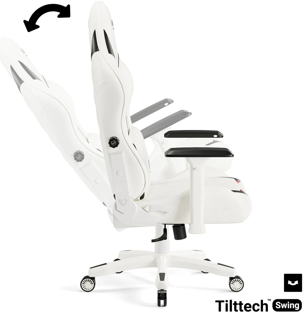Fotel gamingowy Diablo X-Ray 2.0 Normal Size, biało-czarny