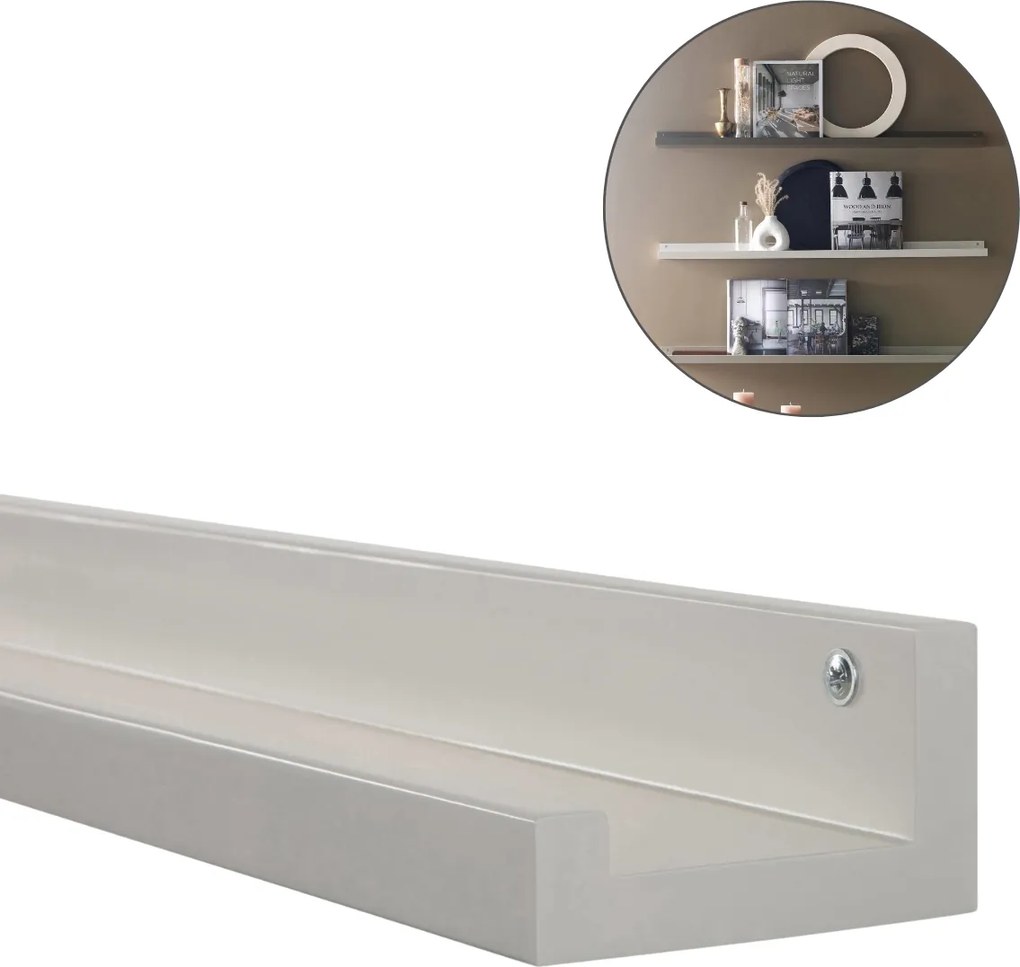 Półka ścienna na obrazy FOTOPLANK 120 cm, kremowa