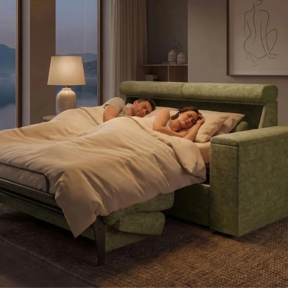 Sofa - kanapa do spania Volta 160x200 cm, z pojemnikami, materacem i stelażem włoskim