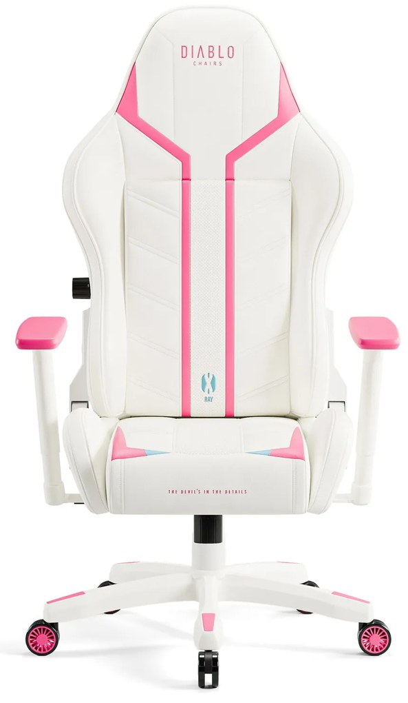 Fotel Gamingowy Diablo X-RAY 2.0 Small Size, biało-różowy