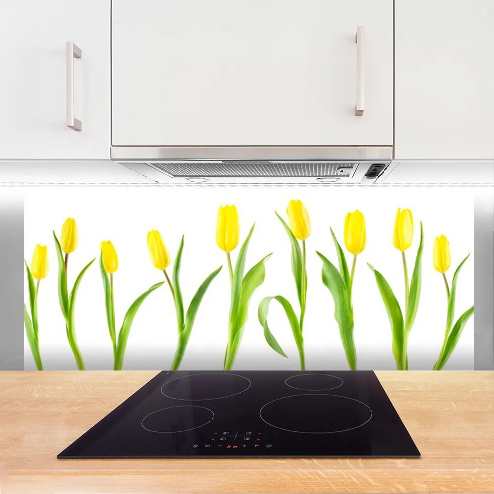 Panel Szklany Słoneczne Żółte Tulipany