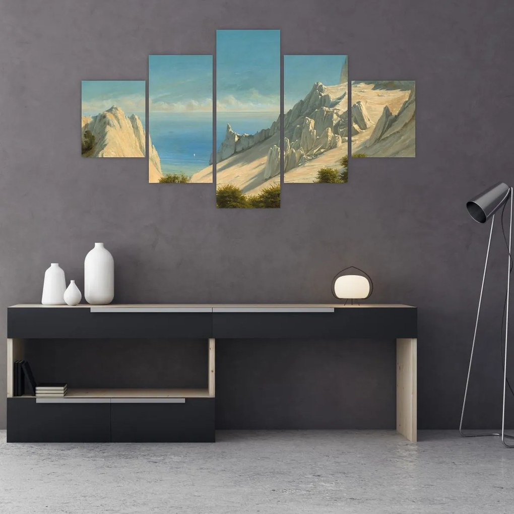 Obraz - Georg Emil Libert, View of Sommerspiret, the Cliffs of Møn, reprodukcje (125x70 cm)