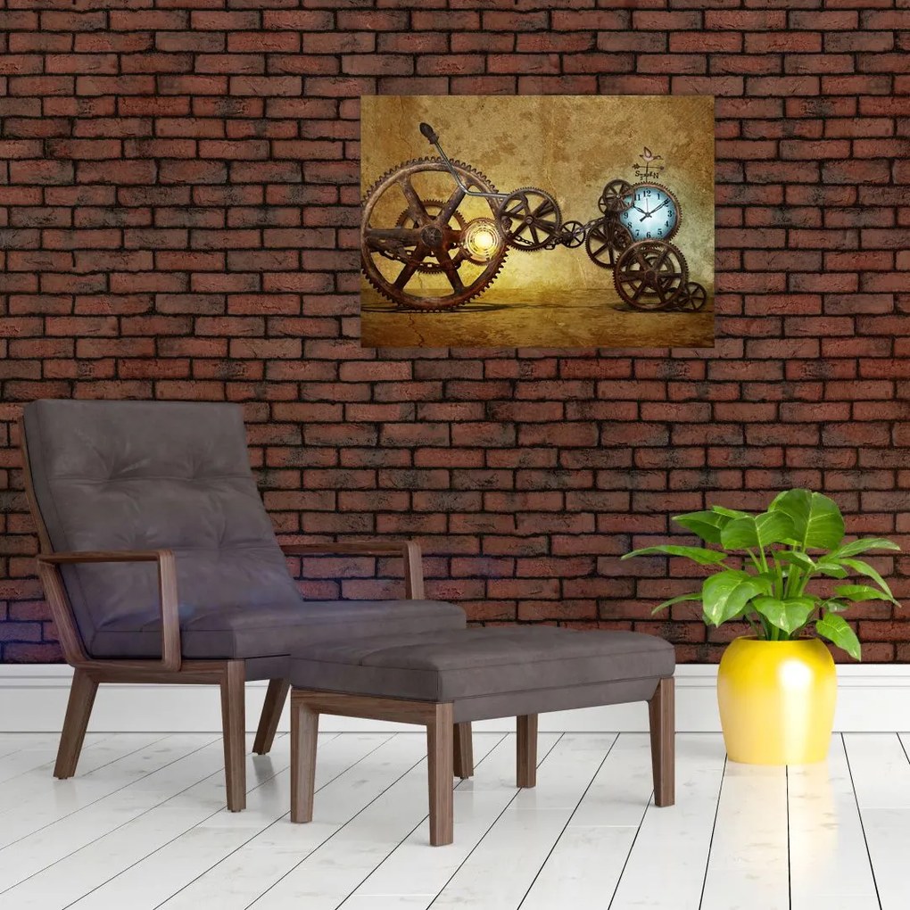 Obraz starych mechanizmów zegarowych (70x50 cm)