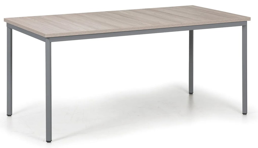 Stół jadalniany TRIVIA, 160x80 cm, ciemnoszara podstawa, dąb naturalny