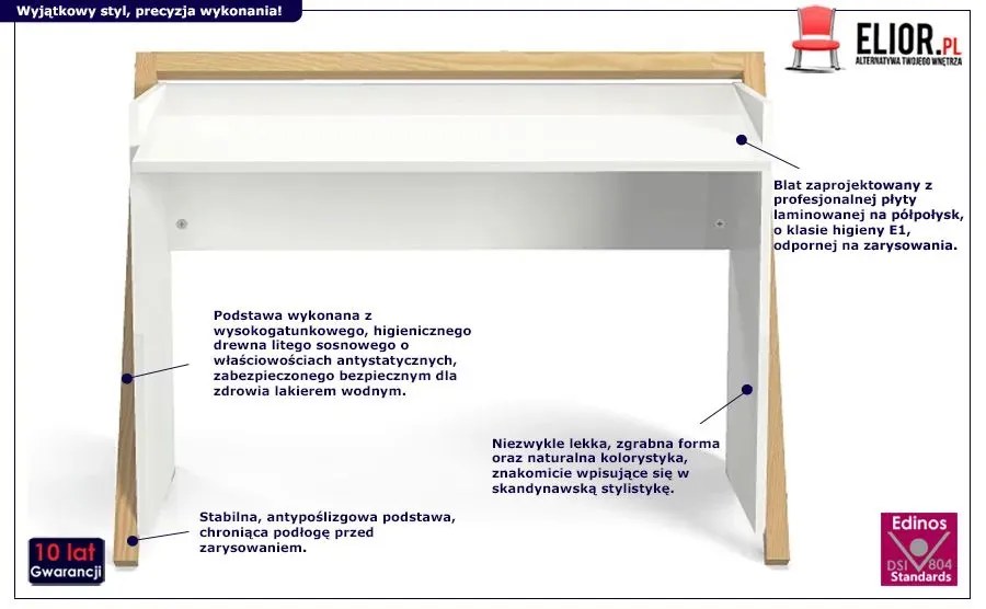 Białe skandynawskie biurko Esmeri 4X