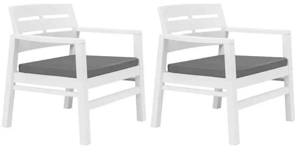 Komplet białych mebli ogrodowych F7-D45