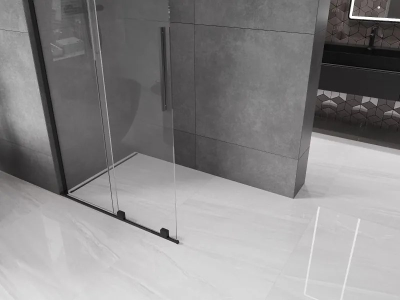 Mexen Velar L ścianka prysznicowa rozsuwana Walk-in 110 x 200 cm, transparent 8 mm, czarna - 871-110-003-03-70