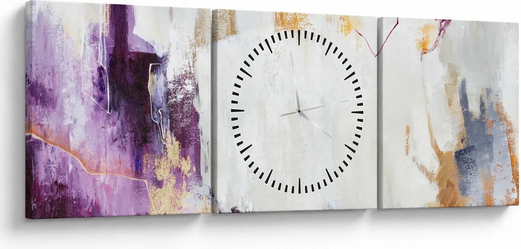 Obraz - Abstrakcja (z zegarem) (90x30 cm)