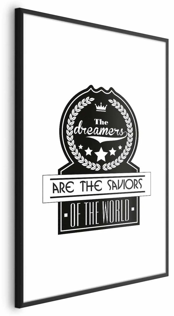Plakat Dreamers 21x30 cm z ramą czarną z marginesem ARTGEIST B
