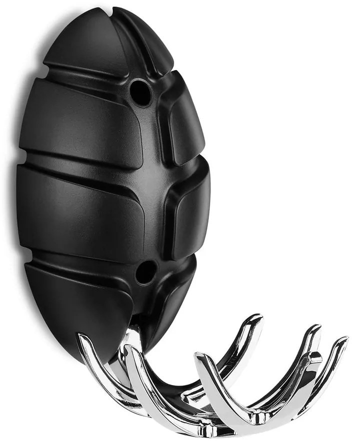 Czarny/w kolorze srebra z połyskiem ścienny plastikowy haczyk Bug – Spinder Design