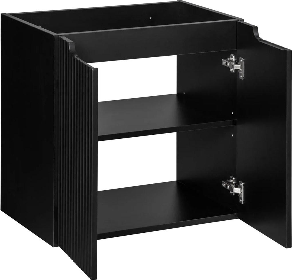Wisząca szafka podumywalkowa 2-drzwiowa Nova 60 cm, czarny mat