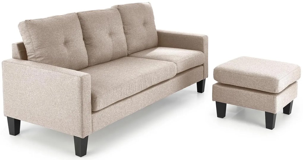 Sofa beżowa wypoczynkowa z podnóżkiem A0-N41