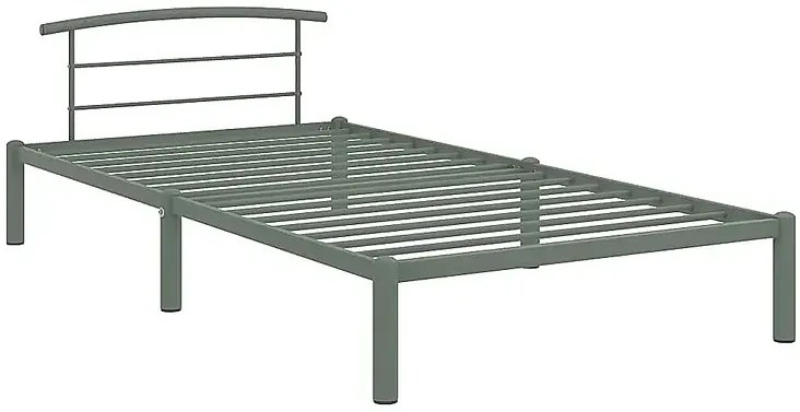 Szare metalowe łóżko w stylu loftowym 100x200 cm - Mohn