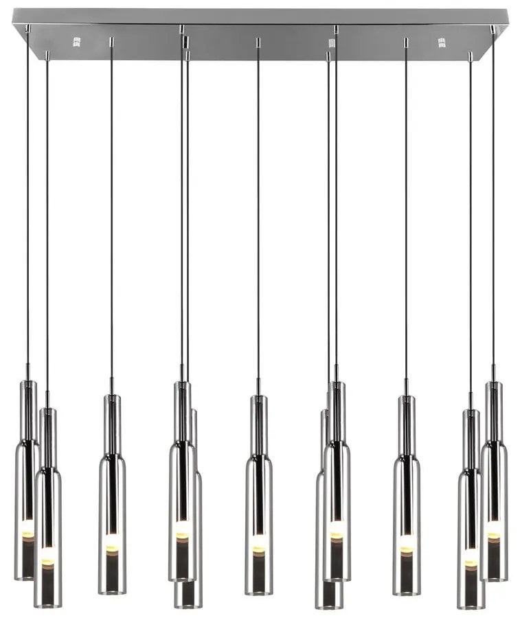 Lampa wisząca LED w kolorze srebra ze szklanym kloszem Lucent – Trio Select