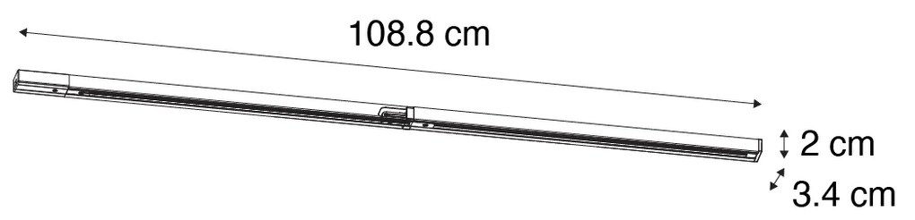 Nowoczesny system szynowy 1-fazowy czarny 50cm zestaw 2 - Iconic Nowoczesny Oswietlenie wewnetrzne