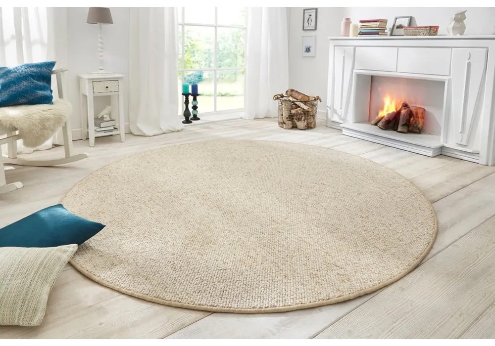 Kremowy okrągły dywan ø 133 cm Wolly – BT Carpet