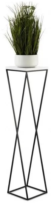 Stojak na kwiaty LOFT 100x24 cm czarno-biały