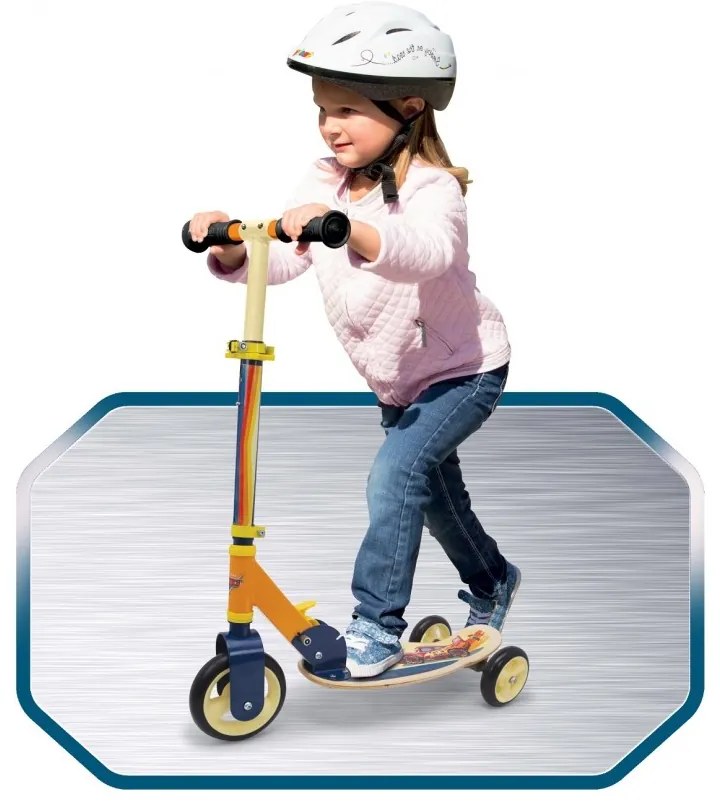 Smoby hulajnoga trójkołowa cars auta drewniana