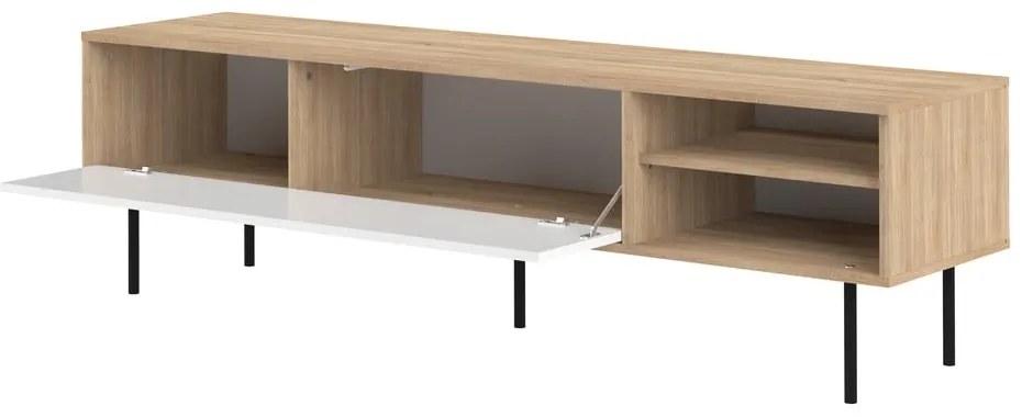 Biała szafka pod TV w dekorze dębu 165x40 cm Ampère – TemaHome