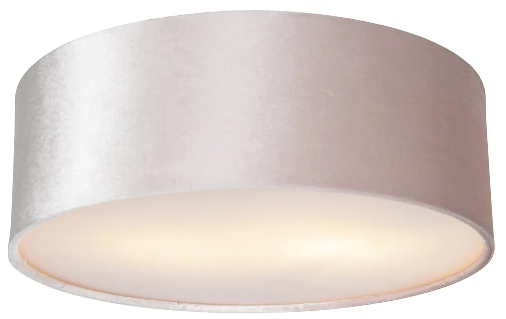 Nowoczesna lampa sufitowa różowa 30 cm ze złotym wnętrzem - Drum Nowoczesny Oswietlenie wewnetrzne