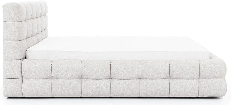 Łóżko sypialniane Magnelio Prestige 160x200 - beżowa tkanina łatwoczyszcząca Leo 03