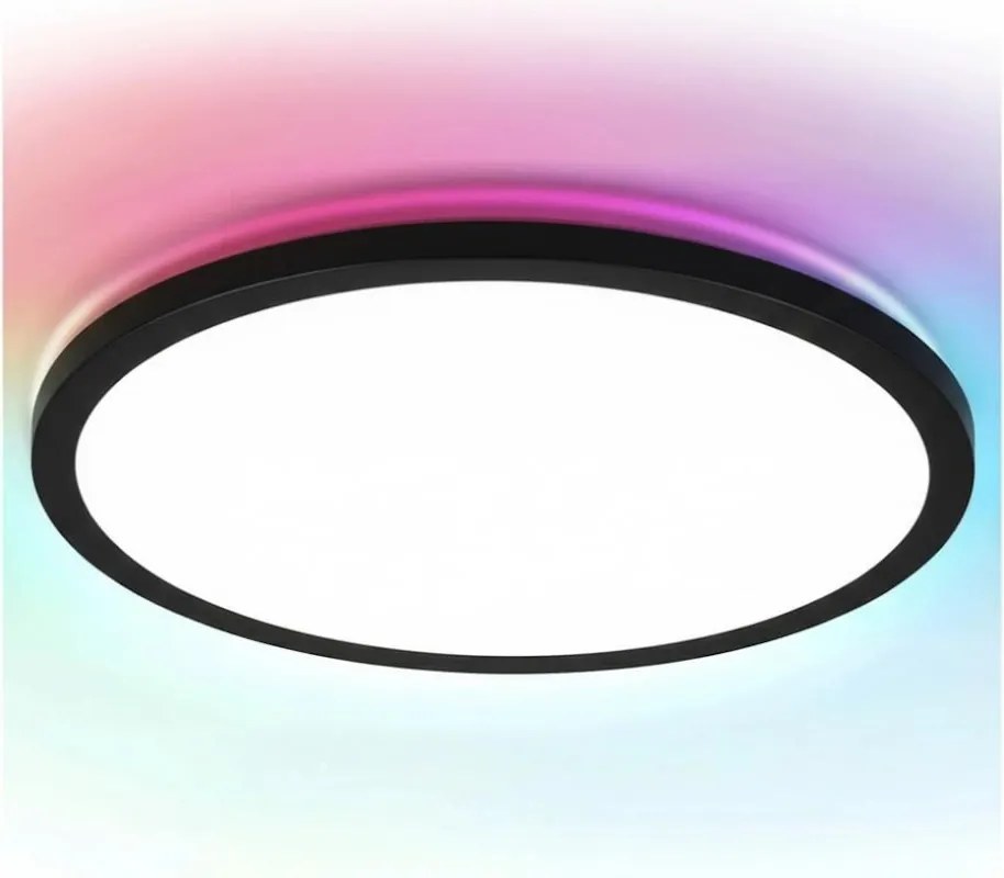 Aigostar - LED RGBW ściemniana lampa sufitowa MESH LED/36W/230V 3000-6500K czarna + pilot