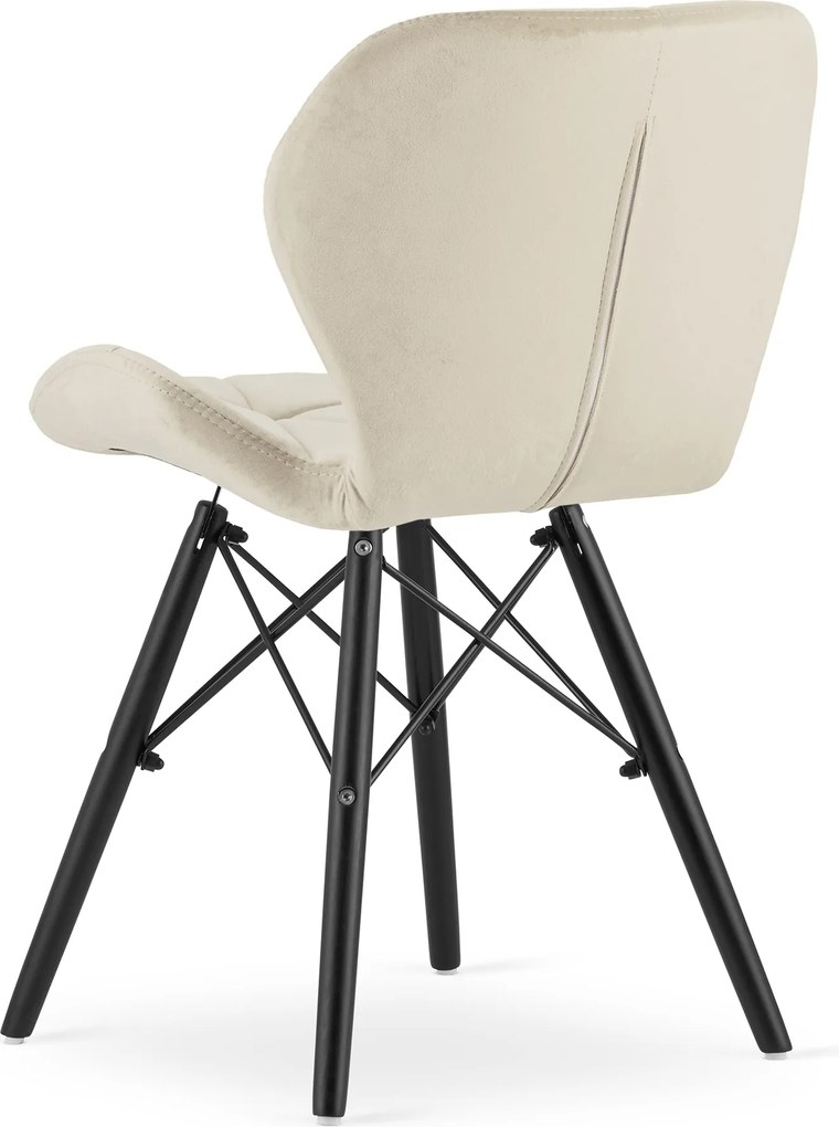 Krzesło LAGO Aksamit - beż / nogi czarne