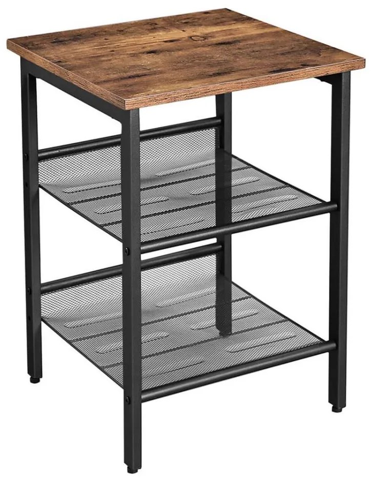 Stolik boczny ELDUR brązowy/czarny