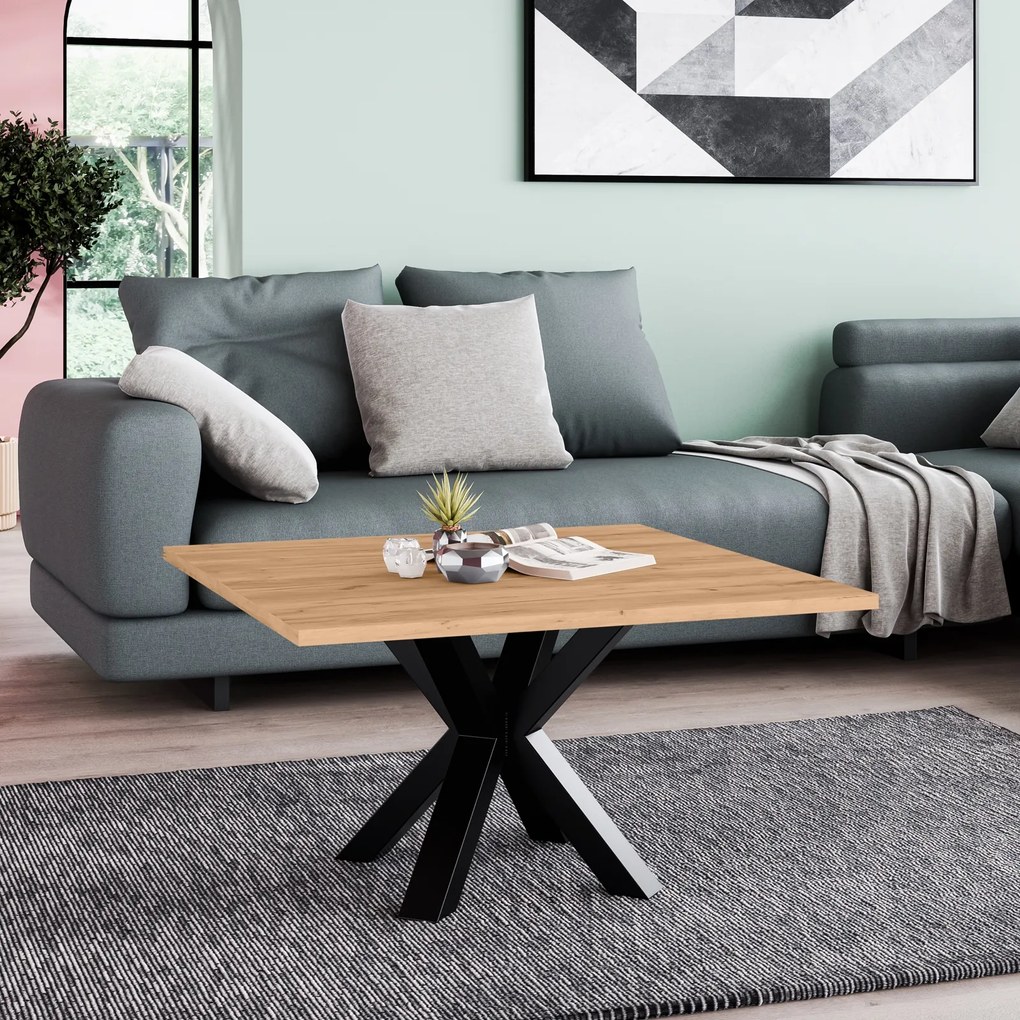 Kwadratowy stolik kawowy Noe z blatem 60x60 cm