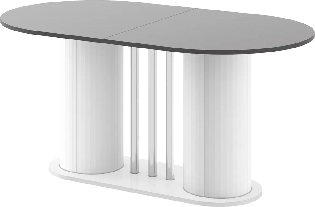 Owalny stół z matowym rozkładanym blatem Cesaro Hubertus