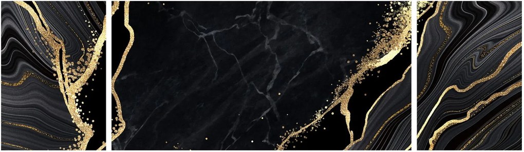 Obraz złotej abstrakcji (170x50 cm)