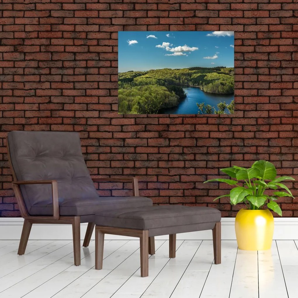 Obraz - Jezioro w lesie (70x50 cm)
