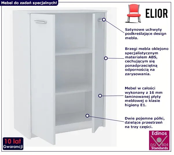 Biała komoda z drzwiczkami - Mirik
