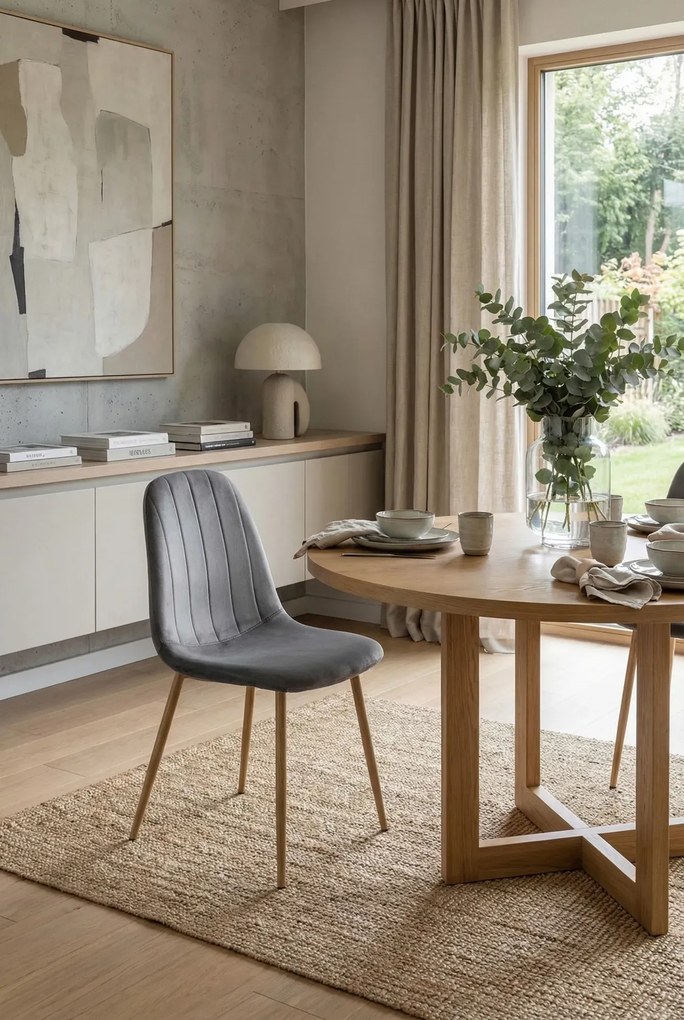 Ciemnoszare krzesło tapicerowane do salonu B3-R26