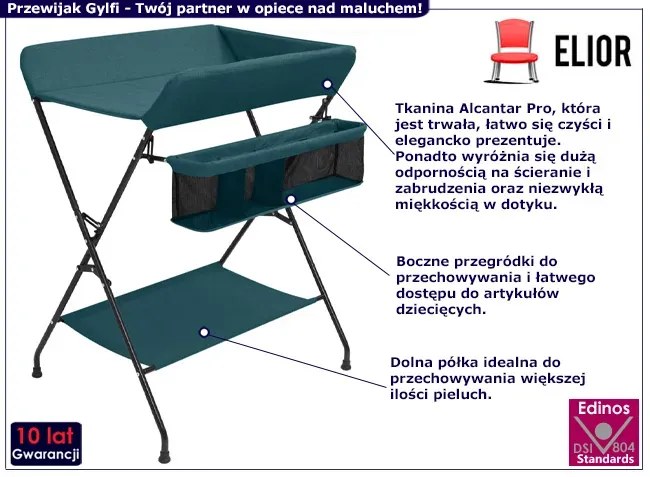 Zielony Rozkładany Przewijak Dziecięcy N5-A21