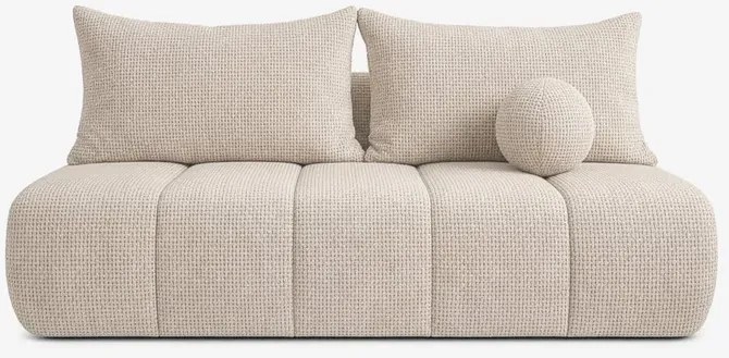 Sofa z Funkcją Spania SARIA Kremowa Szenil Nowoczesna