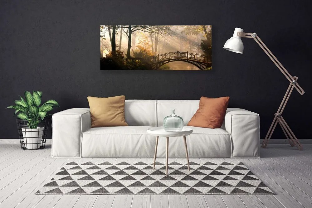 Obraz canvas Drewniany Mostek w Lesie