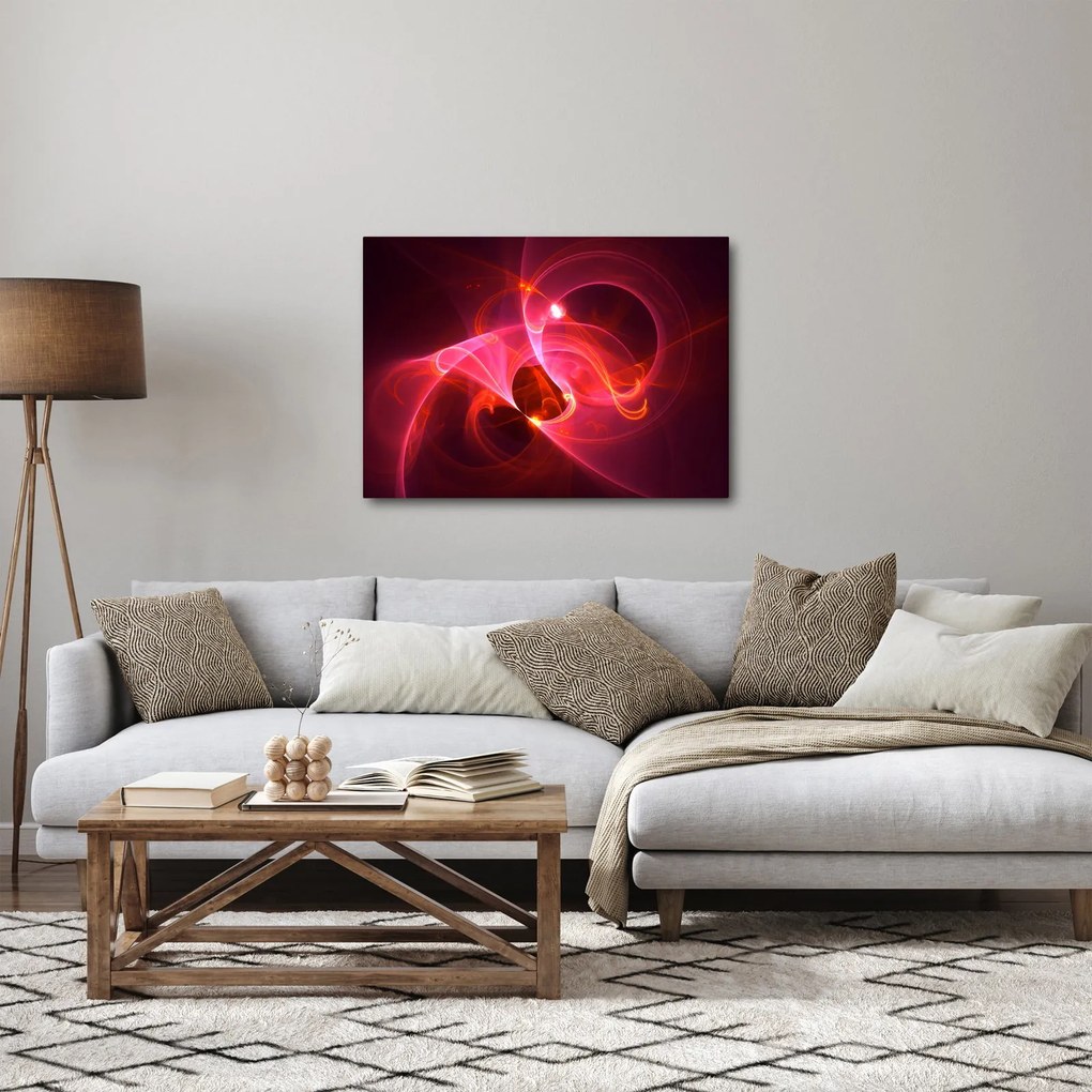 Nowoczesny obraz różowej abstrakcji (70x50 cm)