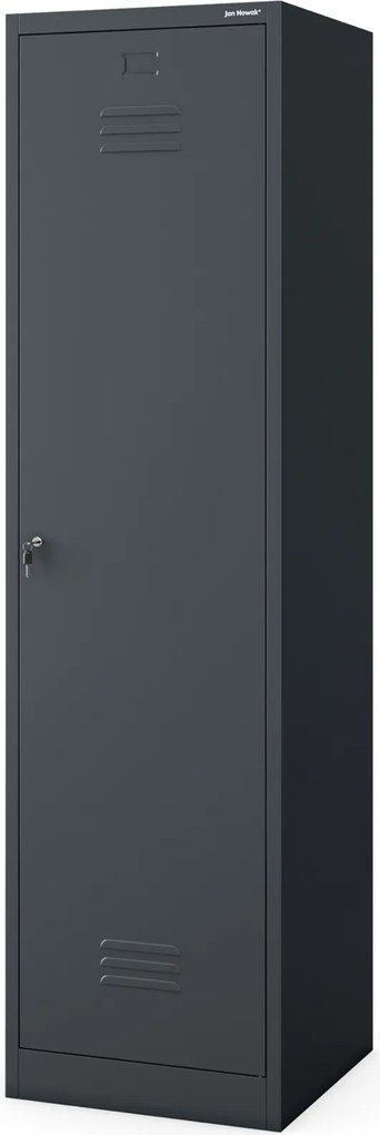 Metalowa szafa gospodarcza wąska Agnes 50x50x185 cm, antracyt