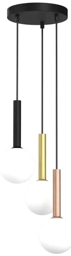 Potrójna czarna lampa wisząca - K566- G1-W62