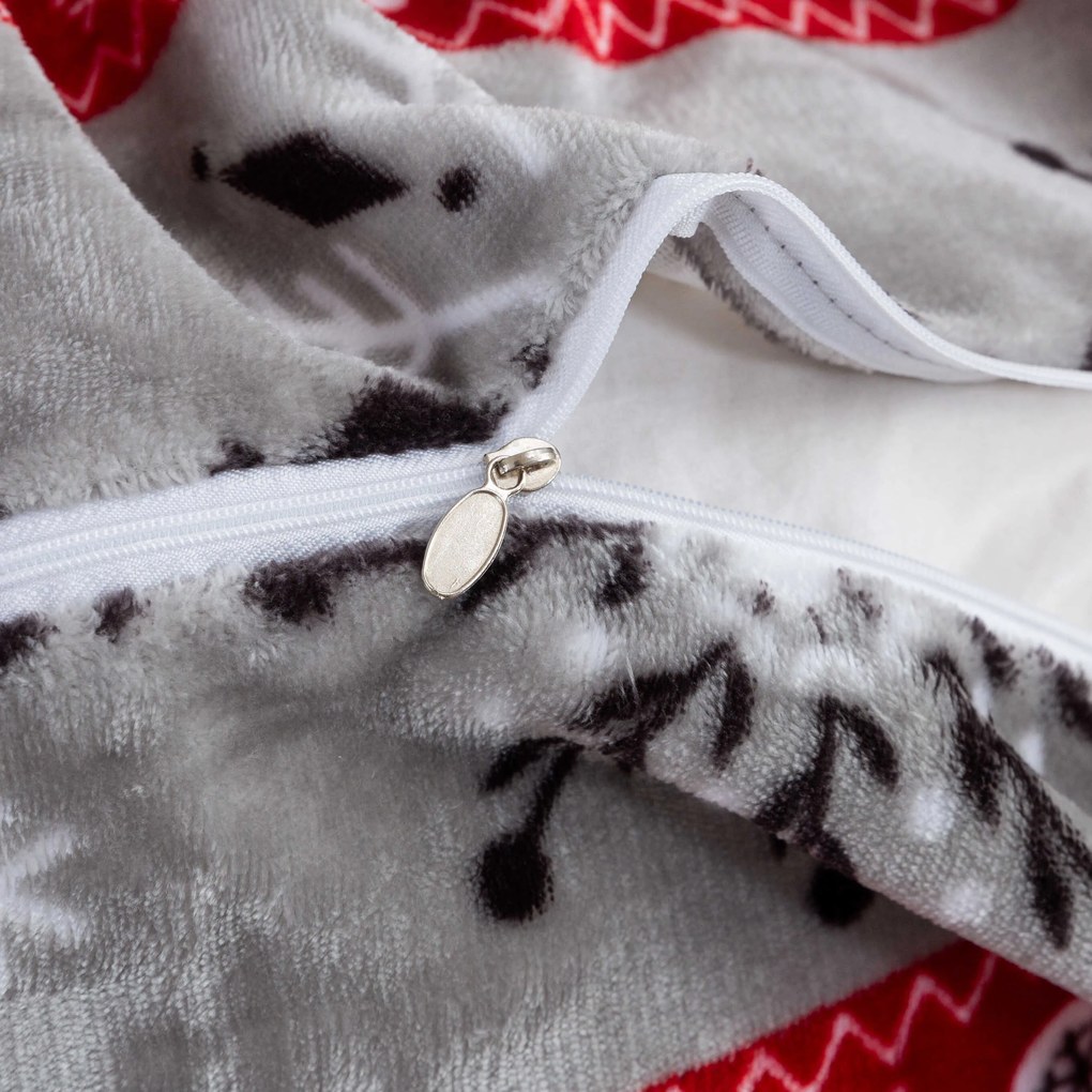 PrzytulneMieszkanie.pl PrzytulneMieszkanie.pl Pościel z mikropluszu SNOWY FOREST szara Rozmiar pościeli: 70 x 90 cm | 140 x 200 cm