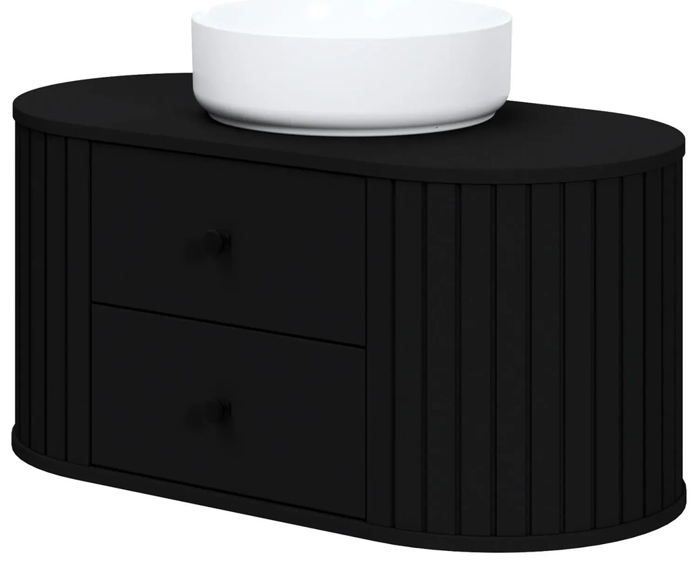 Czarna szafka łazienkowa pod umywalkę K8-G92