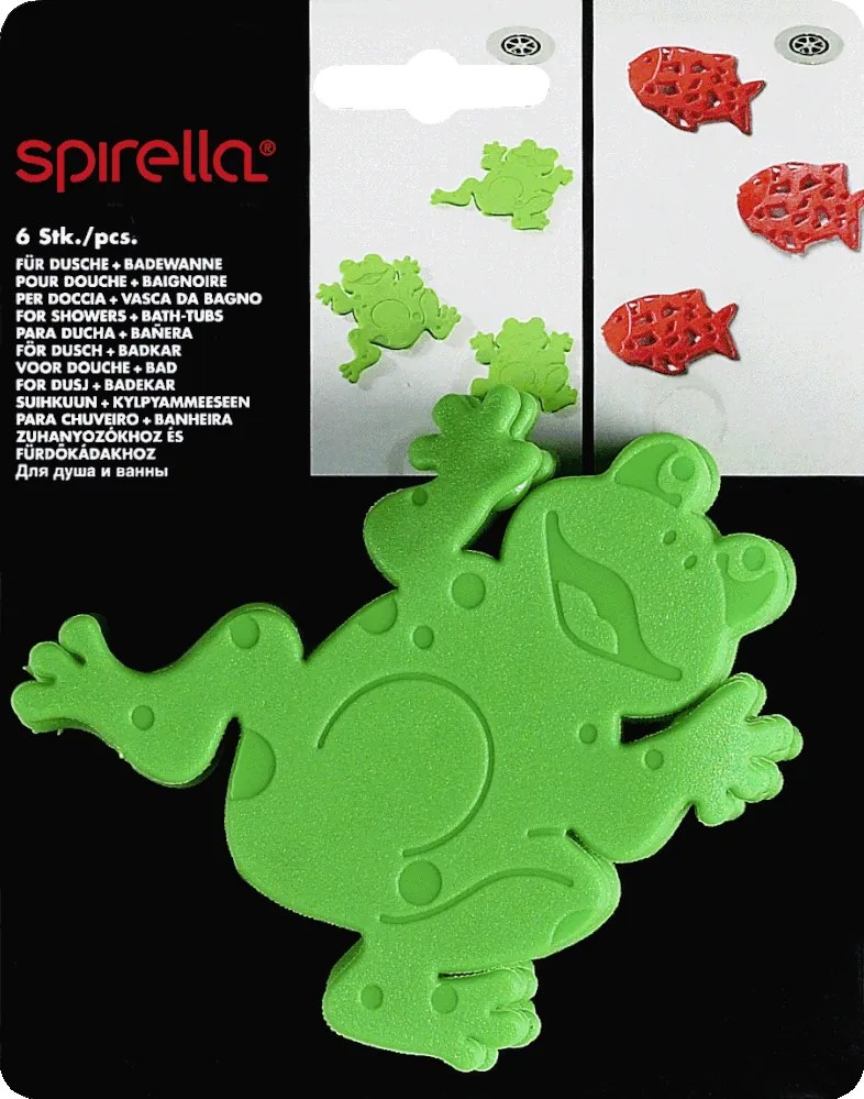 Dziecięce maty antypoślizgowe do wanny 6 szt. 12x11 cm Frogtime – Spirella