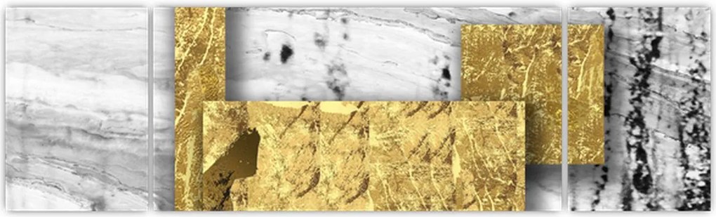 Obraz - Złote kwadraty N⁰1 (170x50 cm)