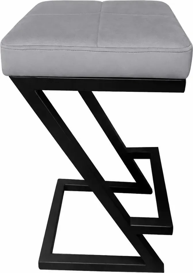 Hoker ZETA krzesło barowe Loft podstawa metalowa : Kolor Stelaża - Czarny , Kolor tkaniny - EKO-SKÓRA - 22D, Typ tkaniny - Eko-skóra