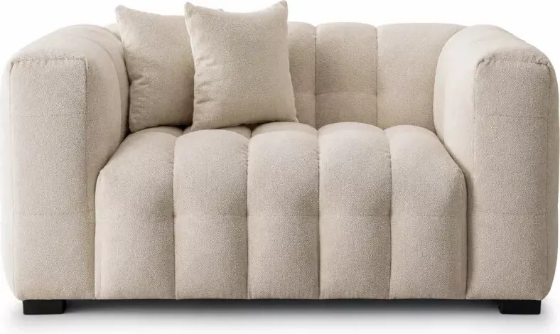Kanapa dwuosobowa Droma kremowa – stylowa sofa z bawełnianym wypełnieniem