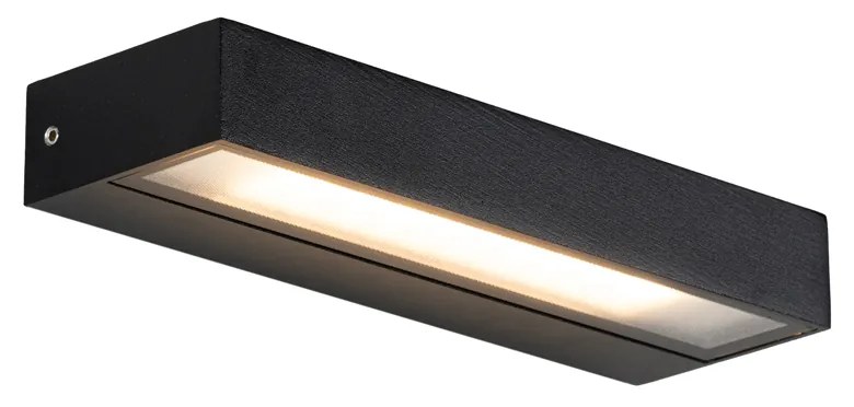 Nowoczesna lampa ścienna czarna 22cm z LED IP65 - Hannah