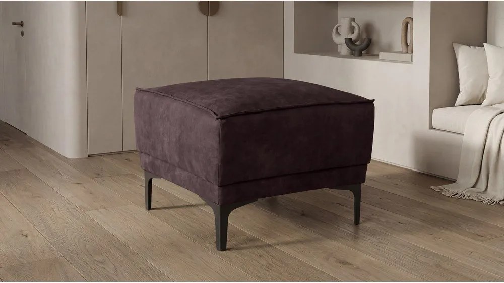 Brązowy puf z imitacji skóry Copenhagen – Scandic