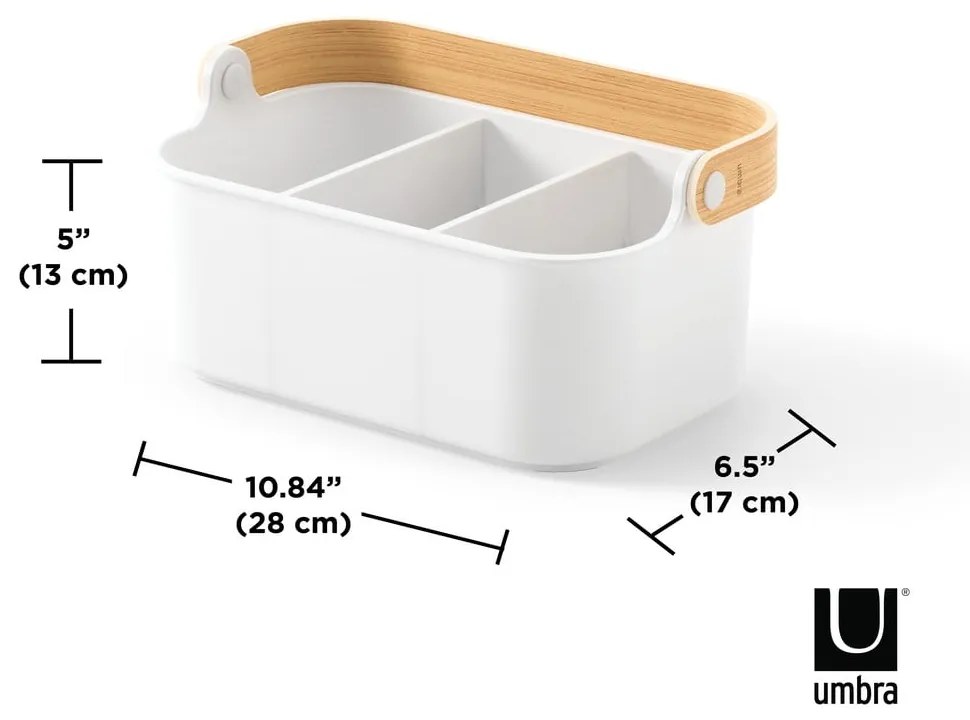 Biały plastikowy organizer łazienkowy Bellwood – Umbra