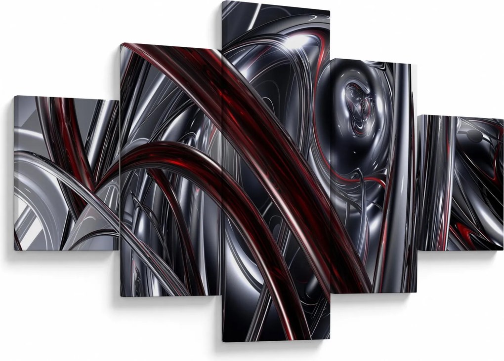 Obraz szarej abstrakcji (125x70 cm)